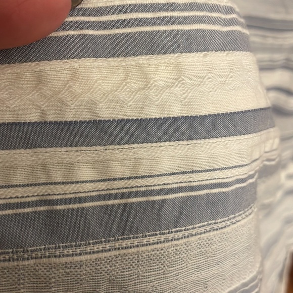 CARBON2COBALT men’s blue white stripe button down shirt cotton light texture XL - Picture 11 of 14